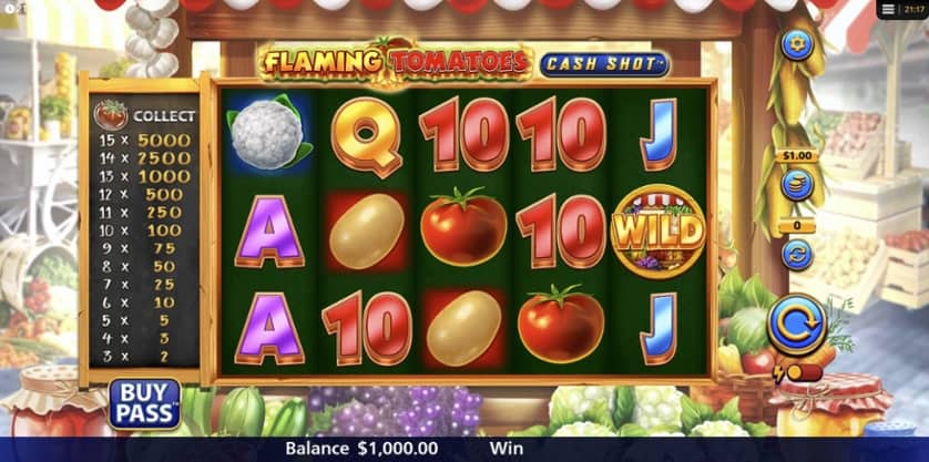 Spēlēt tagad - Flaming Tomatoes Cash Shot