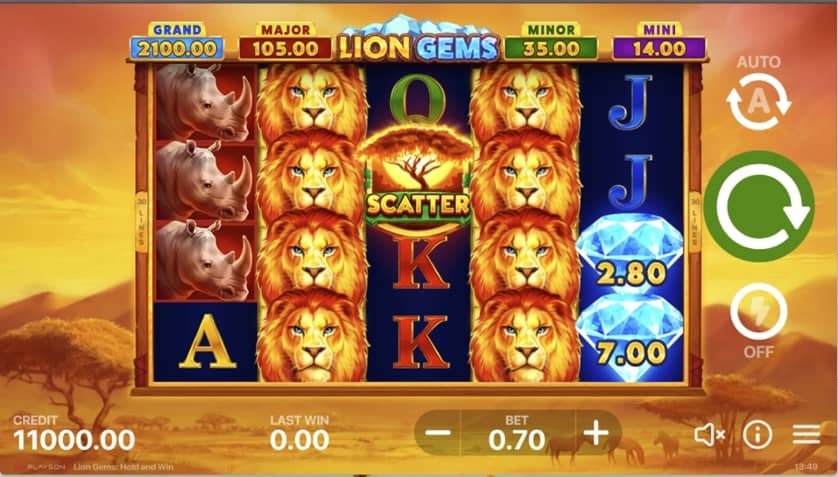 Spēlēt tagad - Lion Gems: Hold and Win