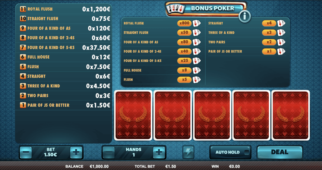 Spēlēt tagad - Bonus Poker