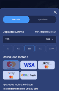 Veiciet pirmo iemaksu un sāciet spēlēt 