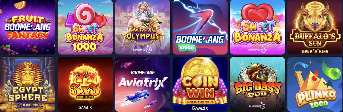 Boomerangbet casino spēļu automāti