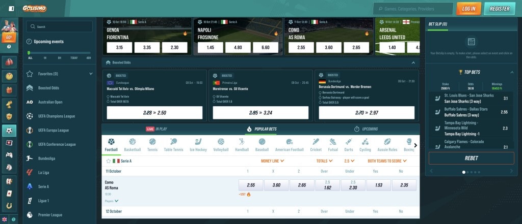 Golisimo Casino - sporta likmes
